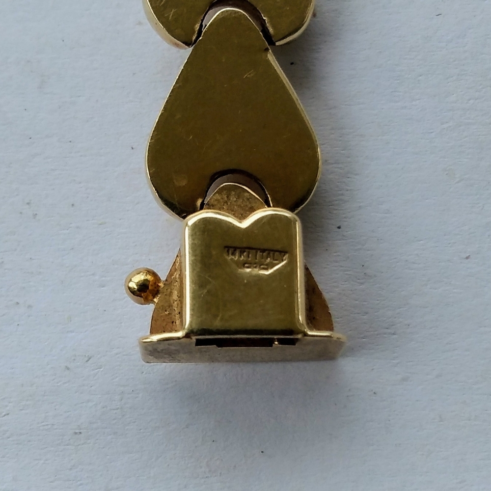 Solid Italian 14K 14gr Hear Shaped Lady's Bracelet